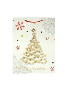 Подаръчна торбичка Merry Christmas - Елха, коледна, 30 х 40 х 12 cm
