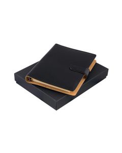 Office 1 Органайзер, A5, с рингове, кожен, в кутия, черен