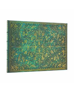 Paperblanks Книга за гости Emerald Flower, широки редове, 225 х 180 mm, 72 листа