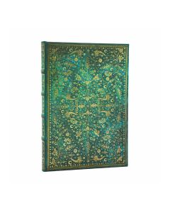 Paperblanks Тефтер Emerald Flower, Midi, широки редове, твърда корица, 72 листа