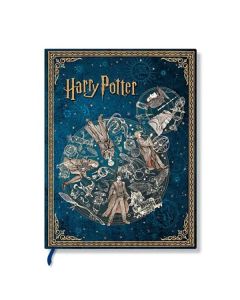 Paperblanks Тефтер Legends of Hogwarts, Ultra, широки редове, твърда корица, 72 листа