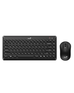 Комплект клавиатура Genius и мишка LuxeMate Q8000, черни, USB Type-A, 4 бутона на мишката, 12 бързи бутона на клавиатурата