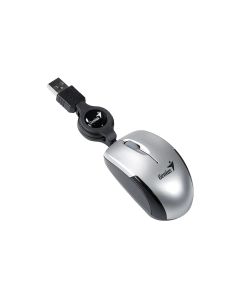 Genius Micro Traveler, с кабел, USB Type-A, 3 бутона, сребриста
