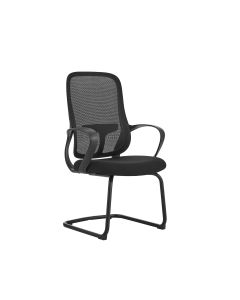Посетителски стол RFG Mojito M, дамаска и меш, метална основа, до 120 kg, черен