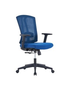 Ергономичен офис стол RFG Primo W, дамаска и меш, Multi-function механизъм, до 130 kg, син