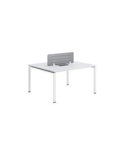 Бюро RFG Бенч Monaco, двуместно, 1400 х 1200 х 750 mm, ПДЧ 25 mm, метални крака, бяло