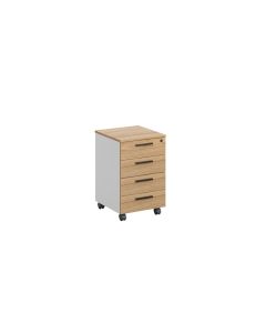 Контейнер за бюро RFG Monaco, с 4 чекмеджета, 400 х 500 х 620 mm, с ключ, ПДЧ, бряст и бяло