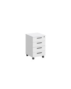 Контейнер за бюро RFG Monaco, с 4 чекмеджета, 400 х 500 х 620 mm, с ключ, ПДЧ, бяло
