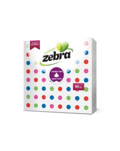 Салфетки Zebra, на точки, еднопластови, 45 броя