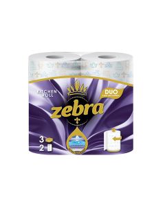 Кухненска ролка Zebra Duo, трипластова, 57 къса, 2 броя