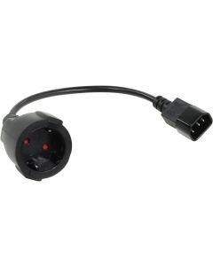 Захранващ кабел 220V Vcom Ext IEC 320 C14 / Schuko F