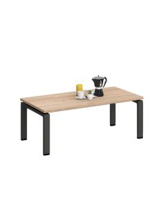 Ниска маса RFG Monaco, 1200 х 600 х 450 mm, правоъгълен плот, ПДЧ 25 mm, черна метална основа, плот бряст