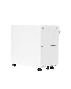 Контейнер RFG, метален, с три чекмеджета и ключ, 300 х 600 х 560 mm, бял