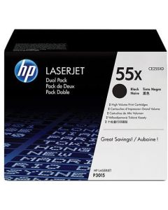 HP 55X Black Dual Pack LaserJet Toner Cartridges