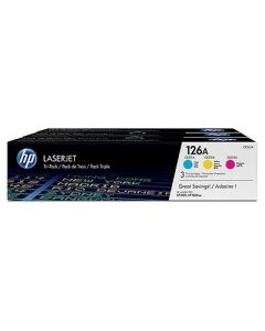 HP 126A Cyan-Magenta-Yellow Tri-pack LaserJet Toner Cartridges