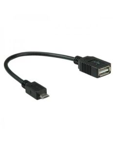 VALUE 11.99.8311 :: USB кабел с адаптер, OTG, micro B-M - A-F, 0.15 м